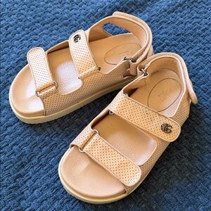 Gucci Kids Beige Perforated Leather Platform Sandals
